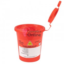 Recipient container rotund din plastic 0.7 litri pentru deseuri medicale intepatoare / taioase, art ACP 133445